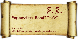 Poppovits Renátó névjegykártya